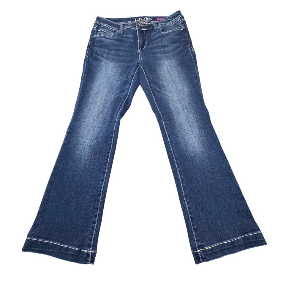 INC Jeans Womens 6PS Denim Boot Leg Blue Petite Dark Wash Stretch Boho Y2K